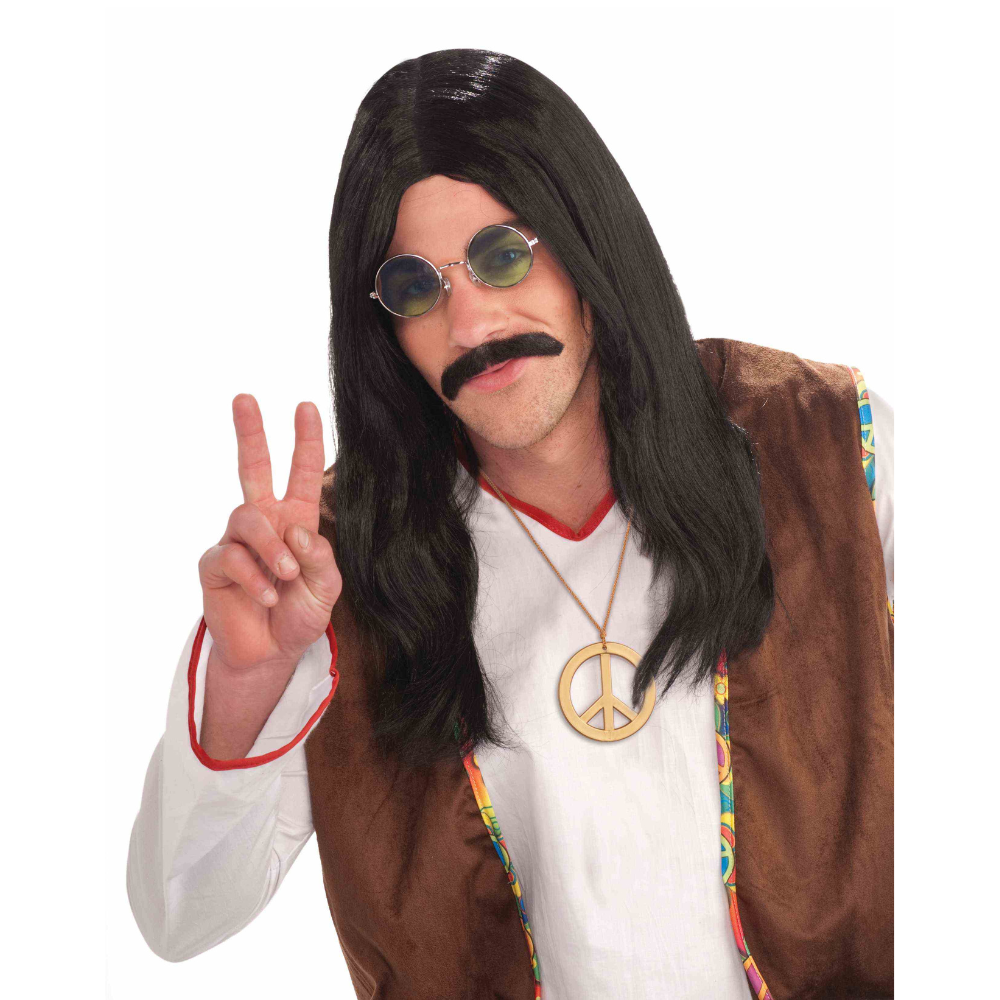 Hippie Dude Wig Black