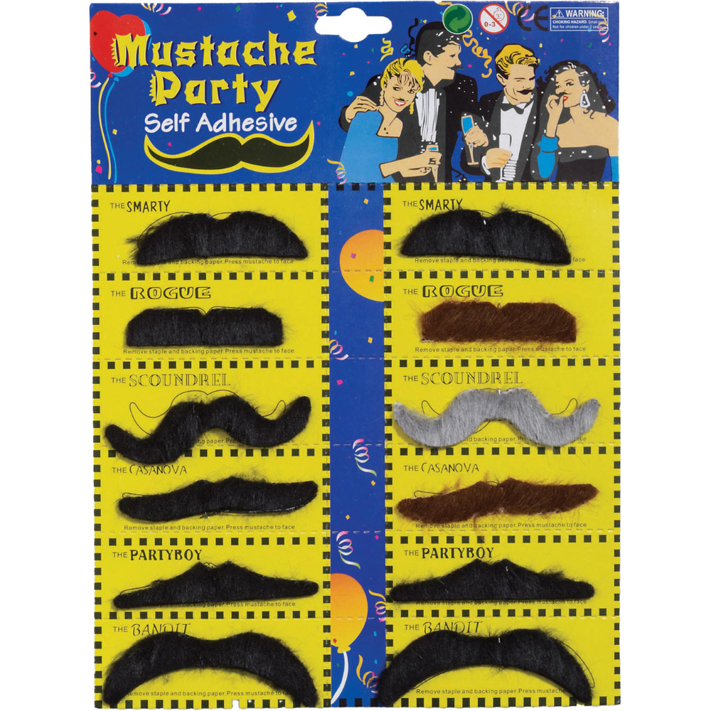 Moustache Card 12 Pieces