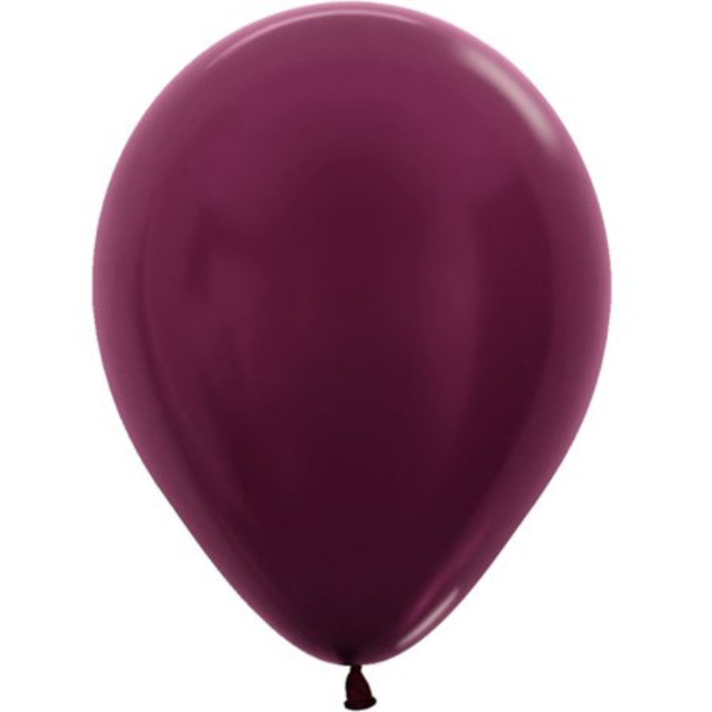 11 Inch Sempertex Metallic Burgundy Balloons (100 Pack) - Party Supplies Decorations