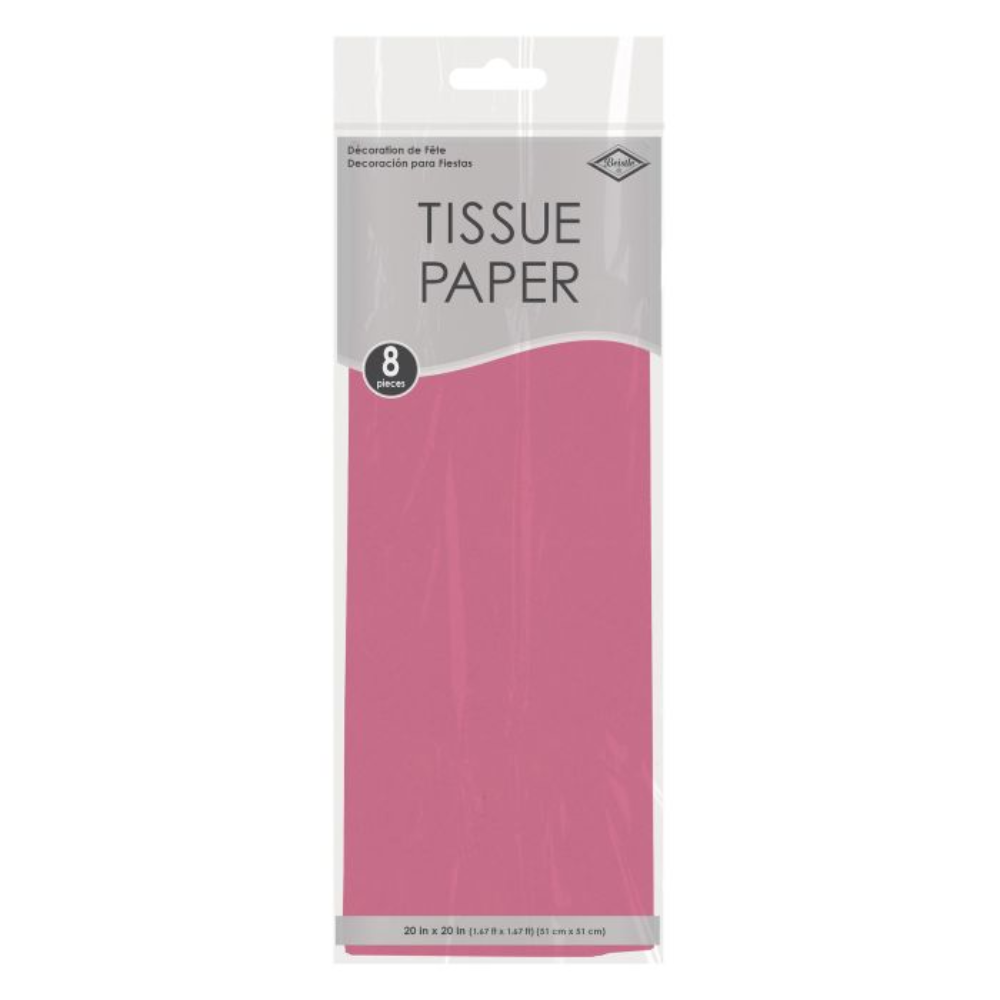 Hot Pink Tissue Paper Sheets - 8pcs