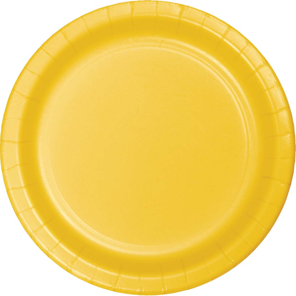 9" Paper Plate-School Bus Yellow