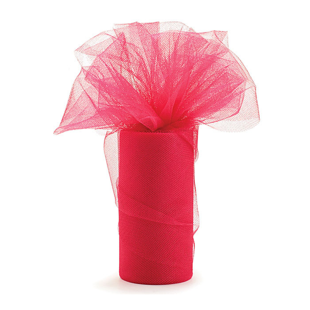 TULLE 5 3/4" X 25YD RED TULLE