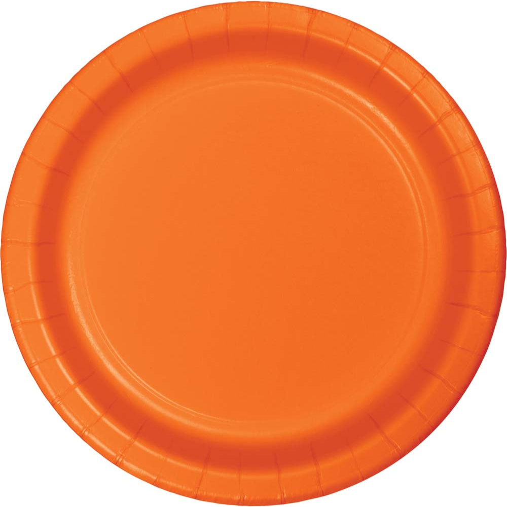 9" Paper Plate-Sunkissed Orange