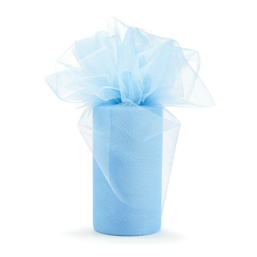 TULLE 5 3/4"X25YD LT BLUE