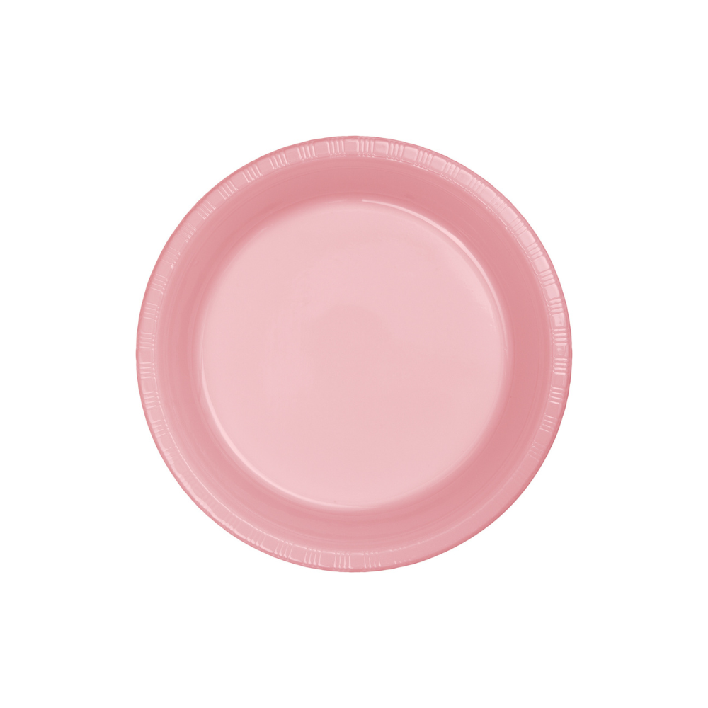 Premium Plastic Luncheon Plates- Classic Pink