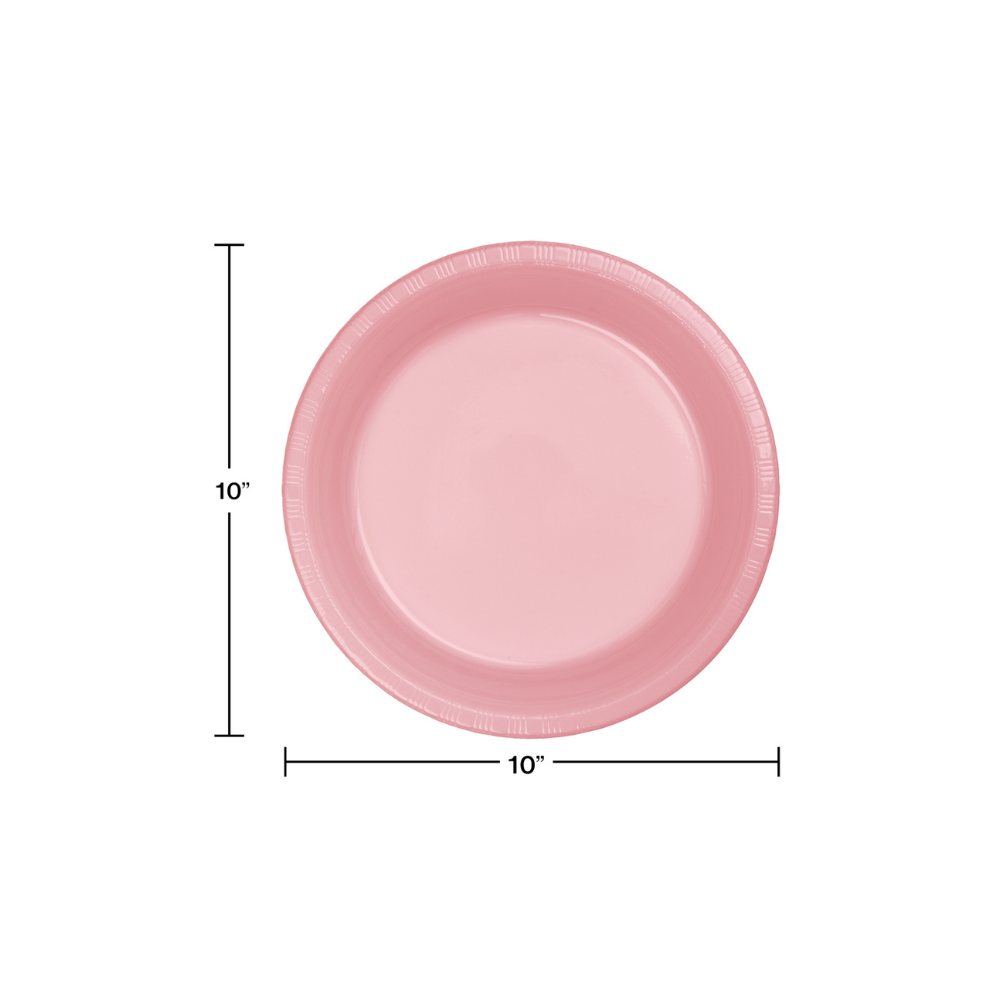 Classic Pink Plastic Banquet Plates
