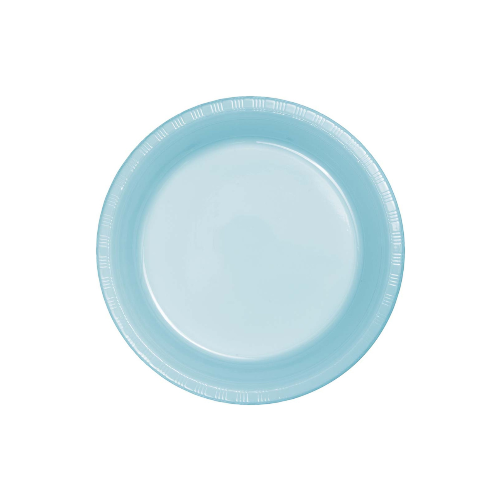 Pastel Blue Plastic Banquet Plates