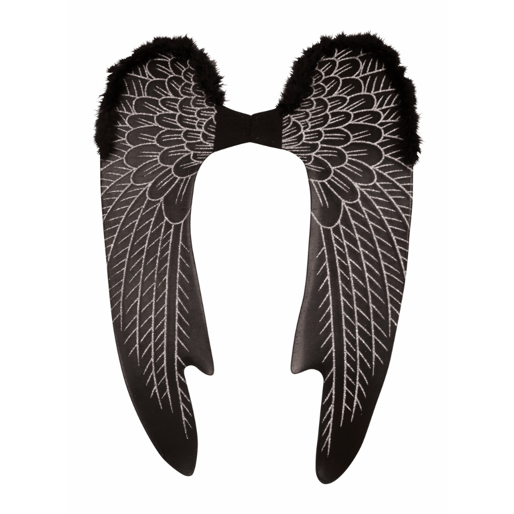 Large Angel Wings Black