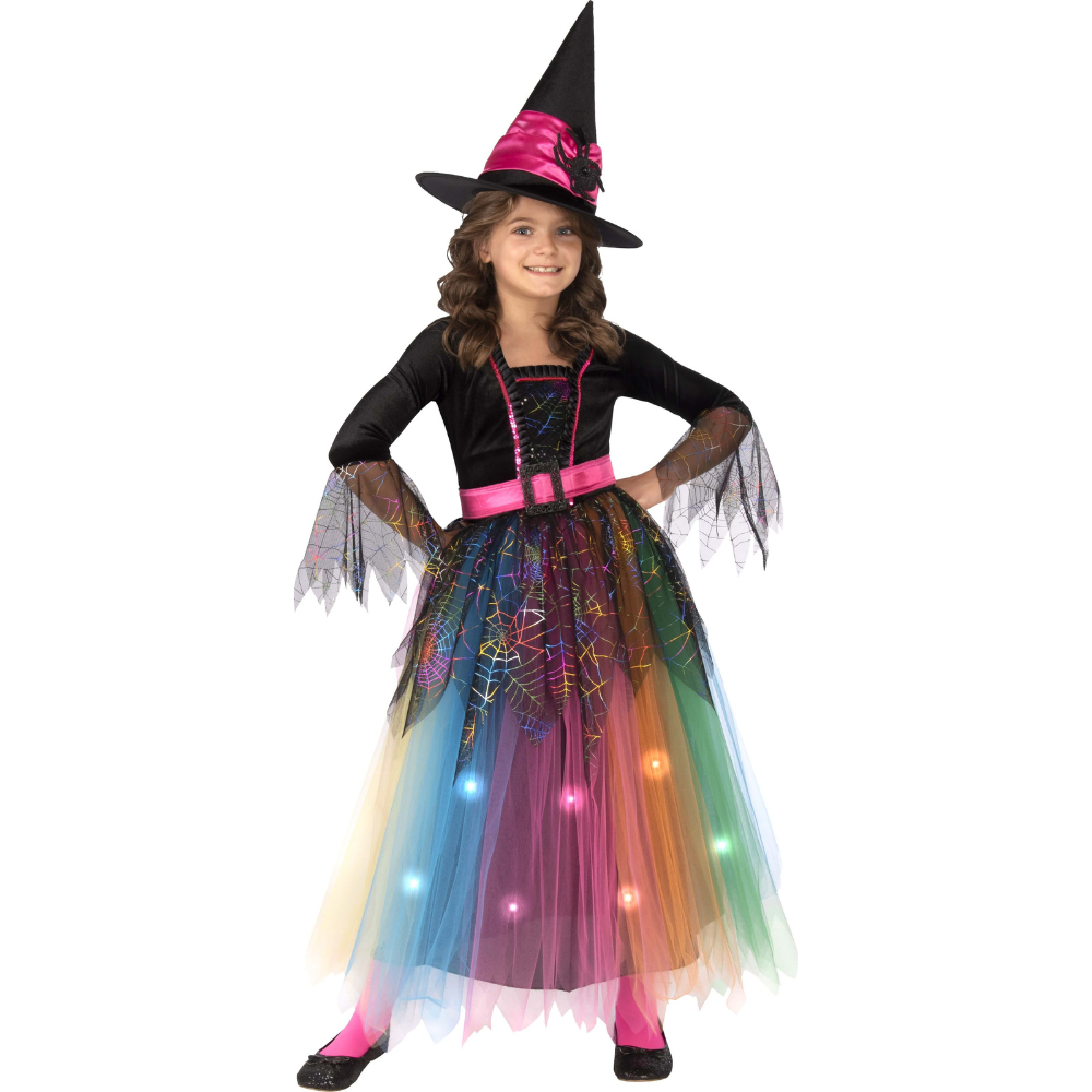 Girls Spider Witch Light Up Costume