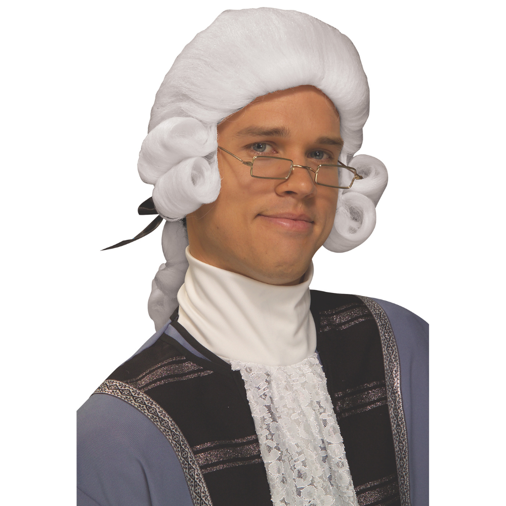 Colonial Man Wig White