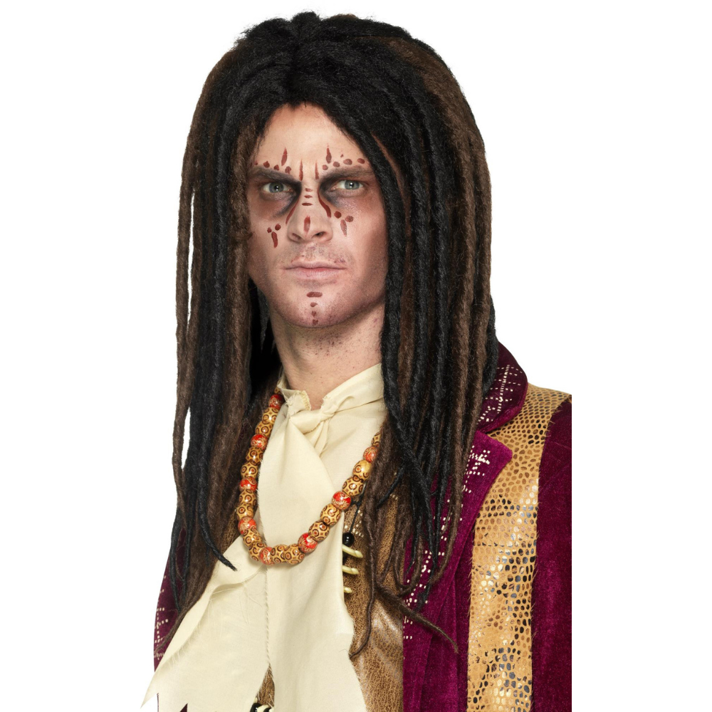 Deluxe Voodoo Dreadlock Wig - Brown & Black