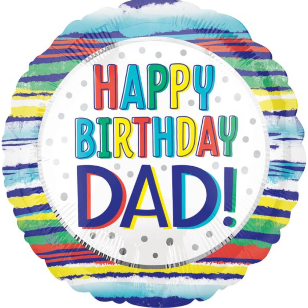 243 17" Happy Birthday Dad Painted Stripes