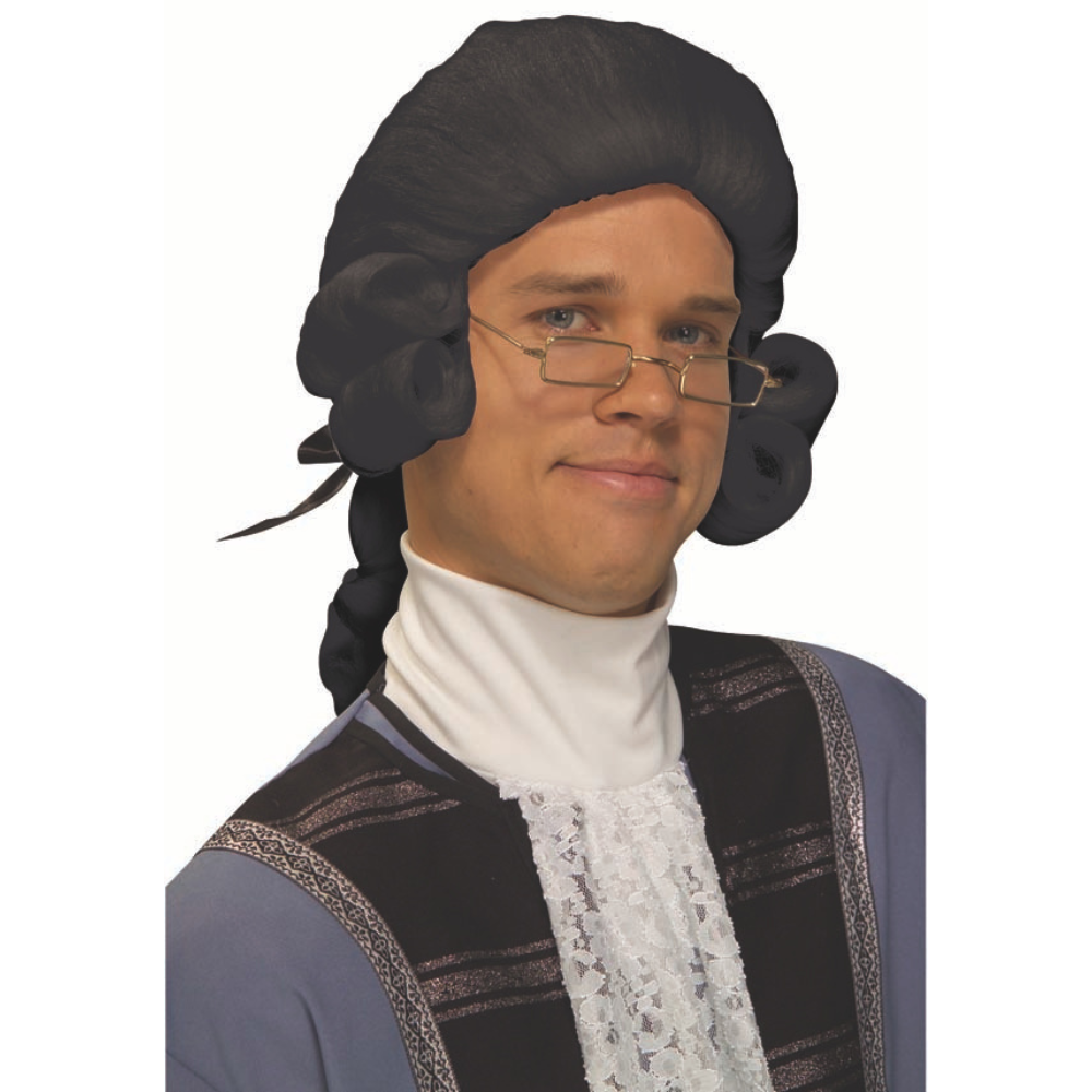 Men's Colonial Wig-Black
