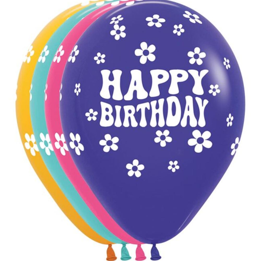 11" Hbday Daisies Latex 1ct, 11"