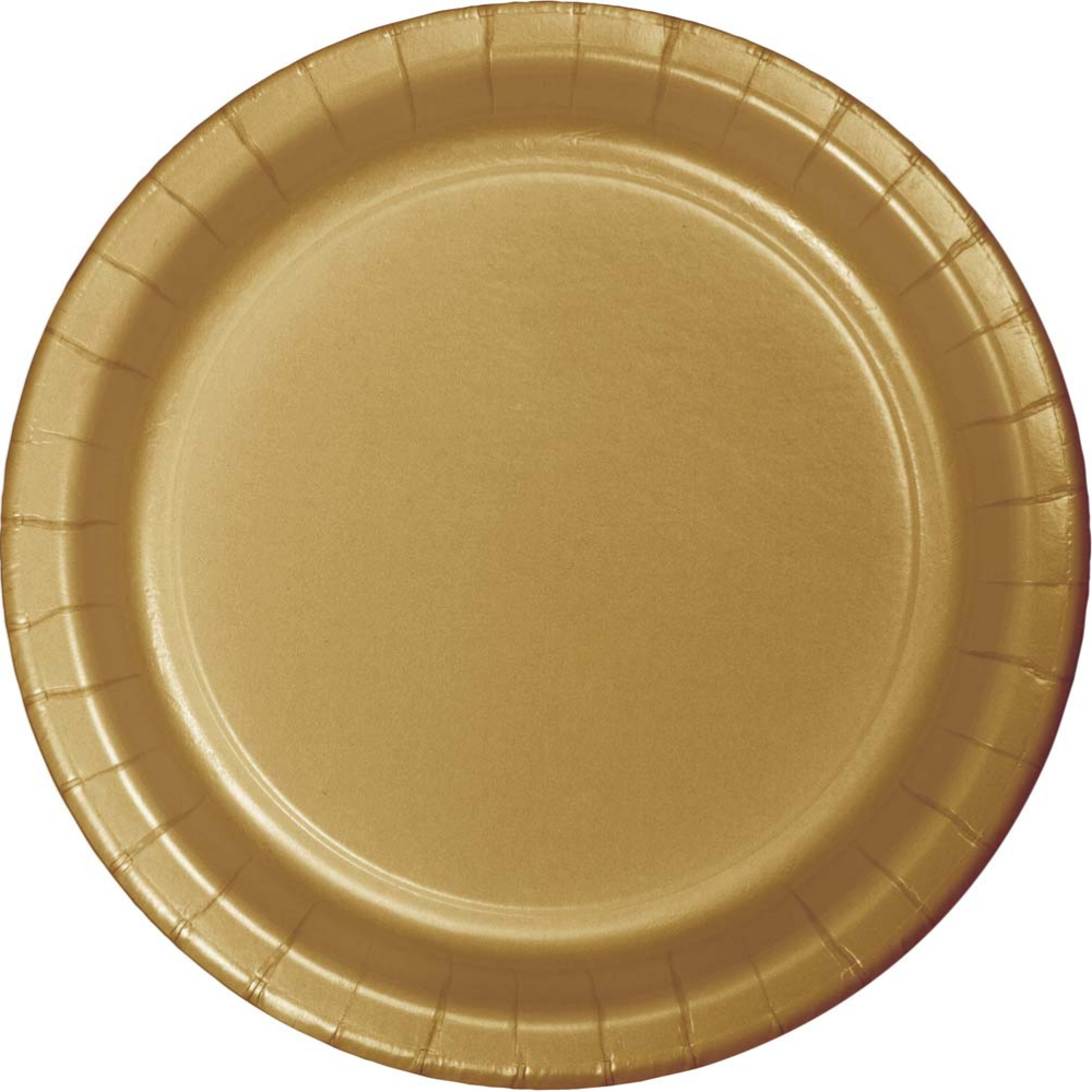 9" Paper Plate-Glittering Gold