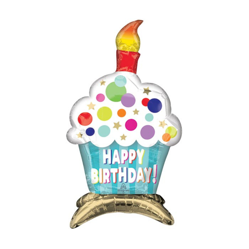 24"PKG HBD CUPCAKE MULTI-BALLOON DECOR
