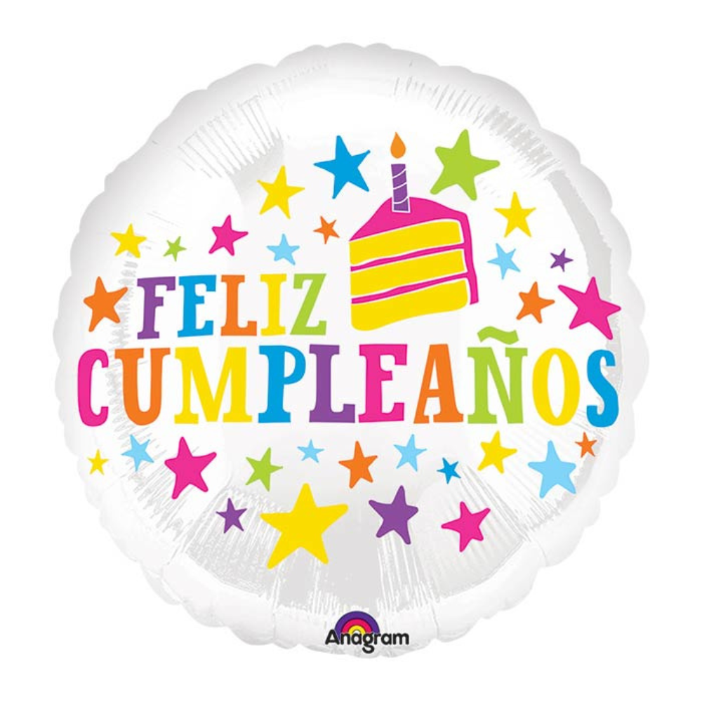 17"PKG SPA FELIZ CUMPLEANOS STARS