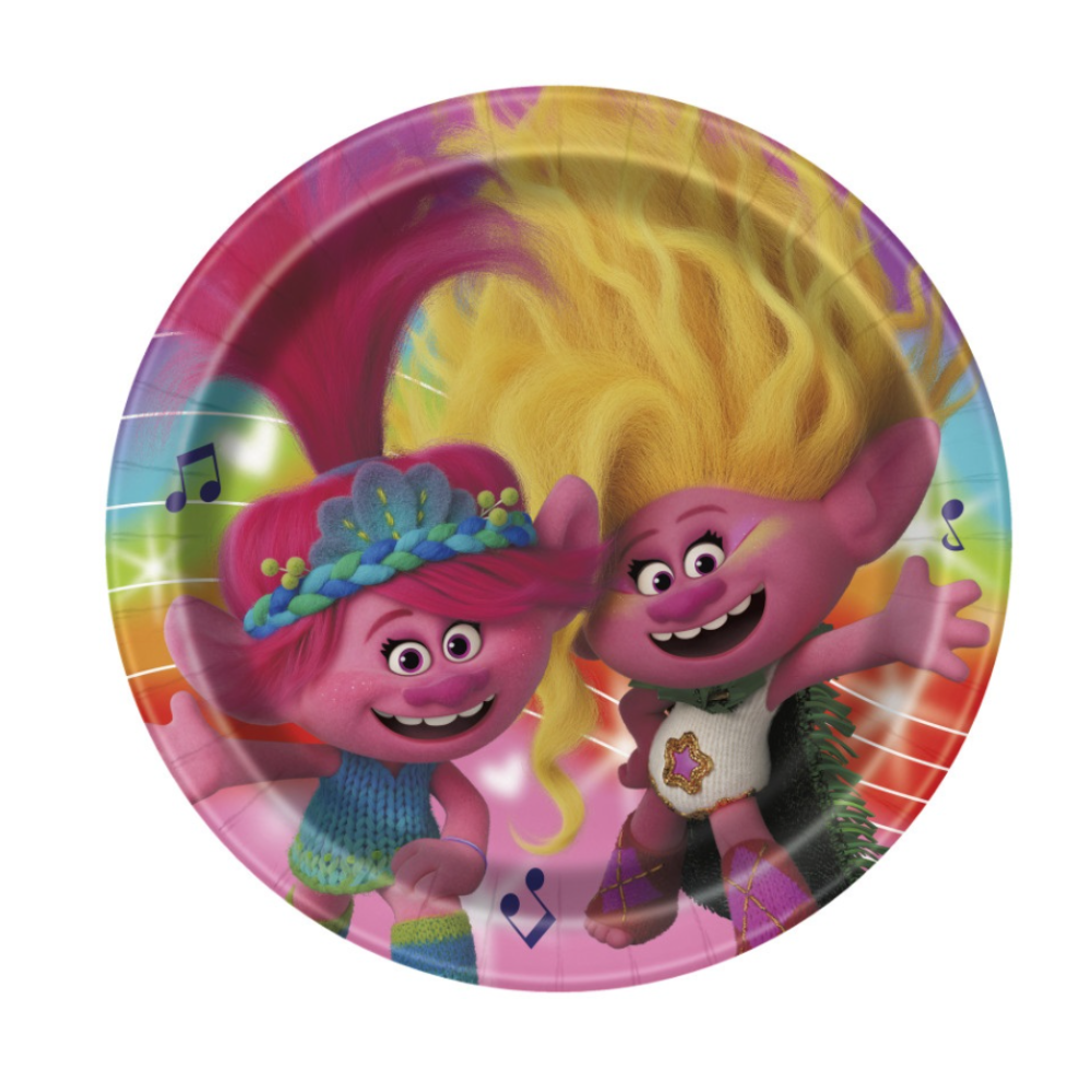 Trolls Round 9" Dinner Plates  8ct