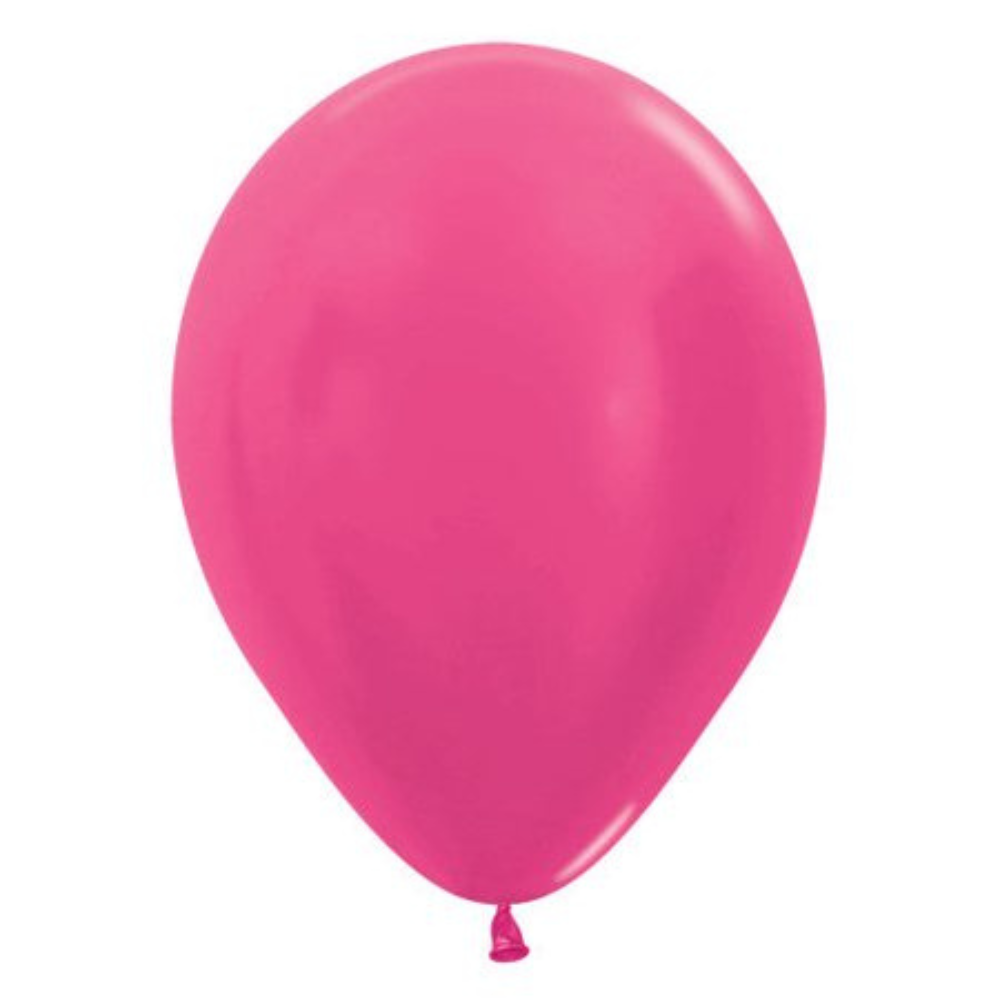 11 Inch Sempertex Metallic Fuchsia Latex Balloons (100 Pack) - Party Supplies Decorations 