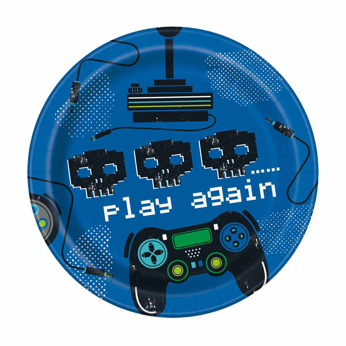 Gamer Birthday Party Plates, 7 in, 8 ct