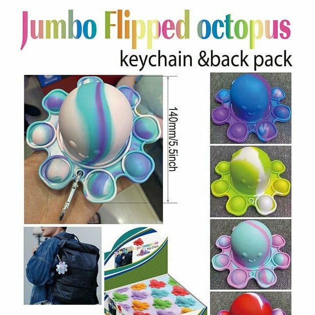 Puka Creations TOYS Jumbo Flipped Octopus Key Chain & Back Pack Accessory