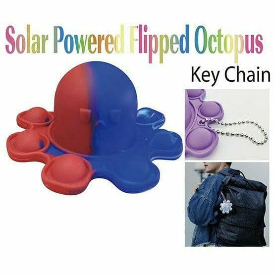 Puka Creations TOYS Solar Powered Flipped Octopus Key Chain