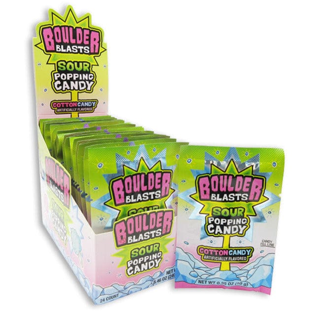 Redstone Foods Inc CANDY BOULDER BLASTS - SOUR POPPING CANDY - COTTON CANDY