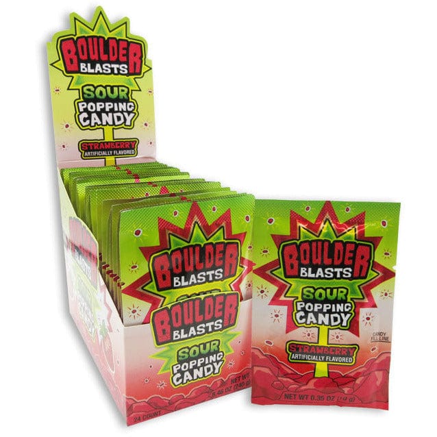 Redstone Foods Inc CANDY BOULDER BLASTS - SOUR POPPING CANDY - STRAWBERRY