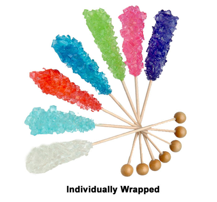Redstone Foods Inc CANDY CRYSTAL STICKS WRAPPED - ASSORTED 6 1/2 INCH (ROCK CANDY)