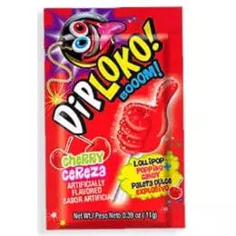 Redstone Foods Inc CANDY DIP LOKO LOLLIPOP WITH POPPING CANDY - CHERRY