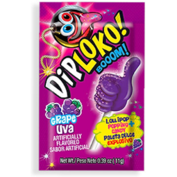 Redstone Foods Inc CANDY DIP LOKO LOLLIPOP WITH POPPING CANDY - GRAPE