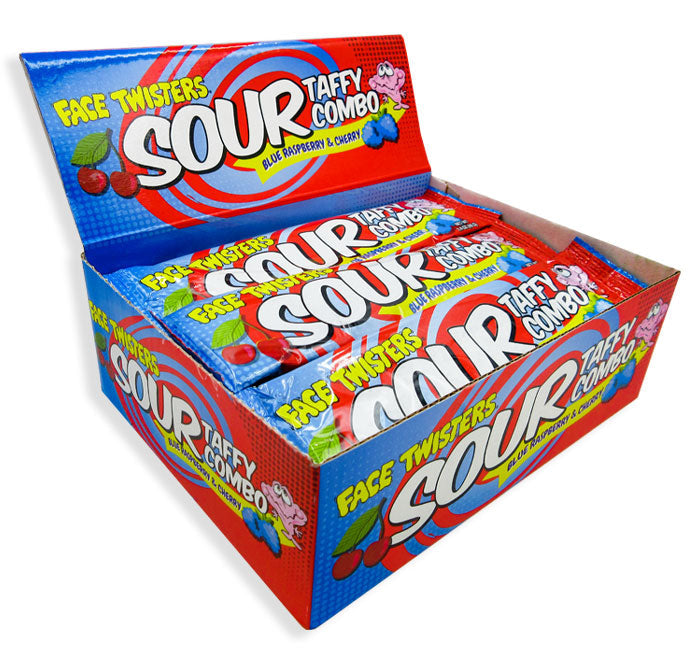 FACE TWISTERS SOUR TAFFY COMBO - BLUE RASPBERRY/CHERRY - Ultimate Party ...