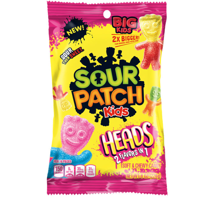 Redstone Foods Inc CANDY SOUR PATCH KIDS PEG BAG - BIG HEADS