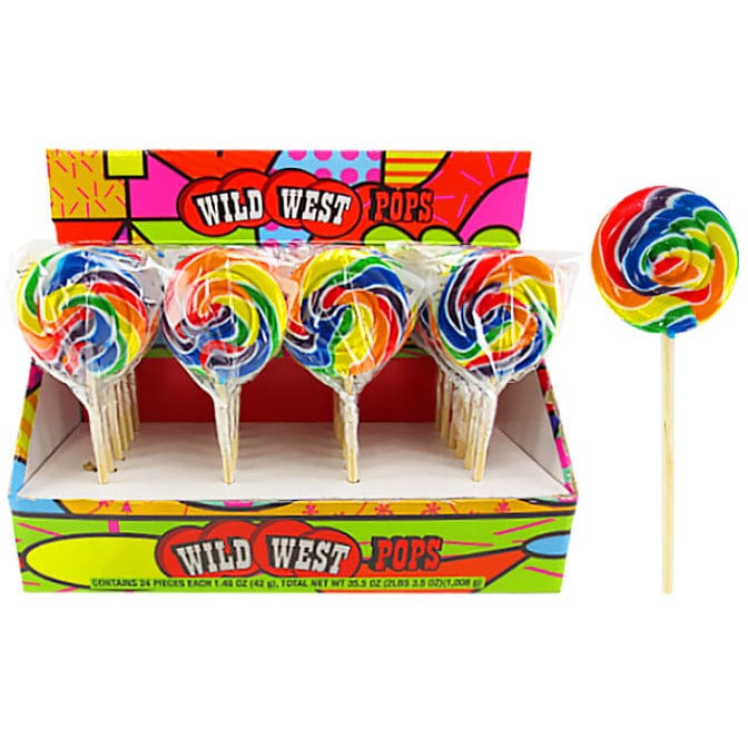 Redstone Foods Inc CANDY WILD WEST SWIRL LOLLIPOPS -  RAINBOW