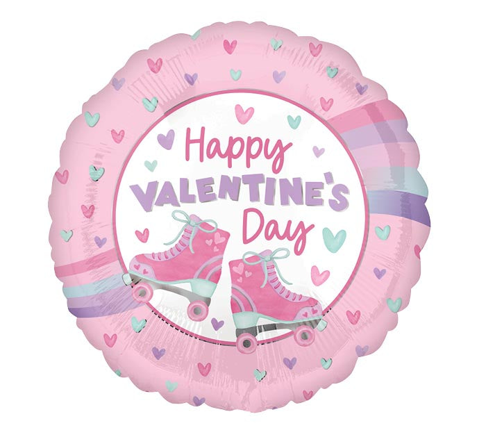 17" Roll With Me Round Valentines Balloon
