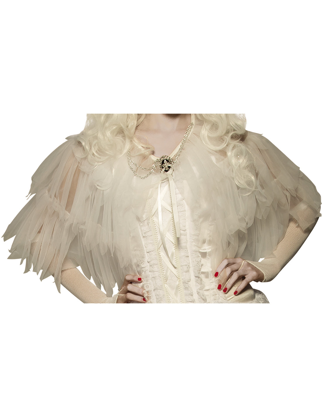 Rubie&#39;s Costumes COSTUMES: ACCESSORIES White Good Witch Ruffled Sheer Capelet