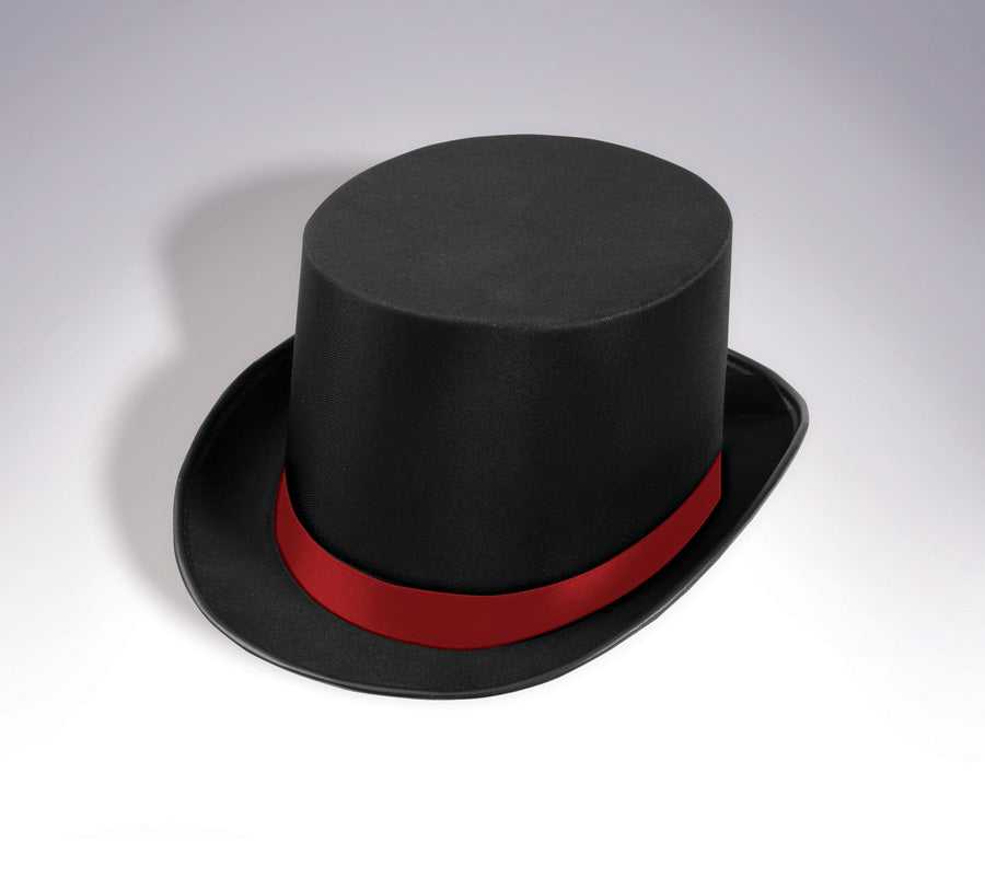 Rubie's COSTUMES: HATS BLACK SATIN TOP HAT W/RED BAND