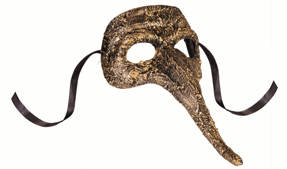 Rubie's COSTUMES: MASKS MASK TEXTURED-LONG NOSE-GOLD