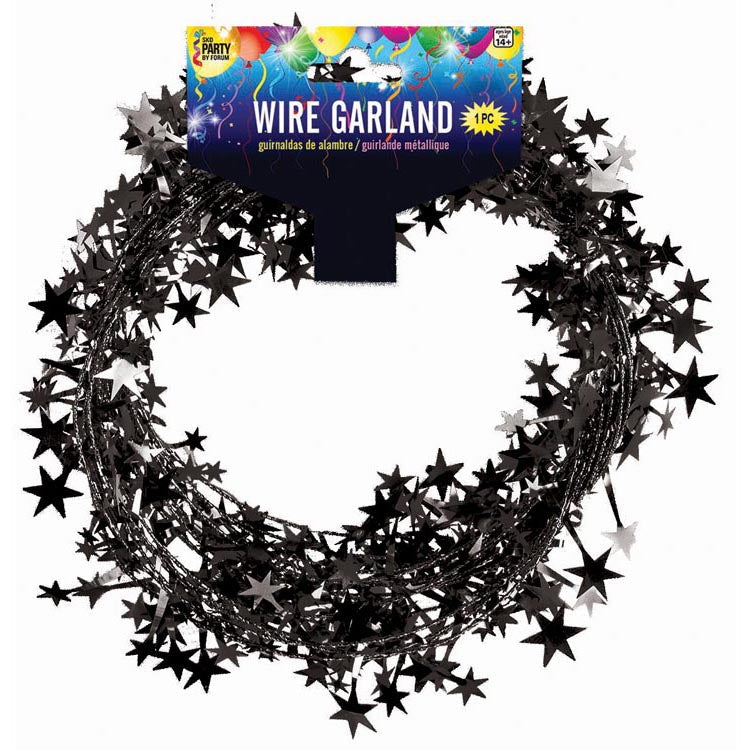 Rubies BASIC 25 Foot Star Garland – Black