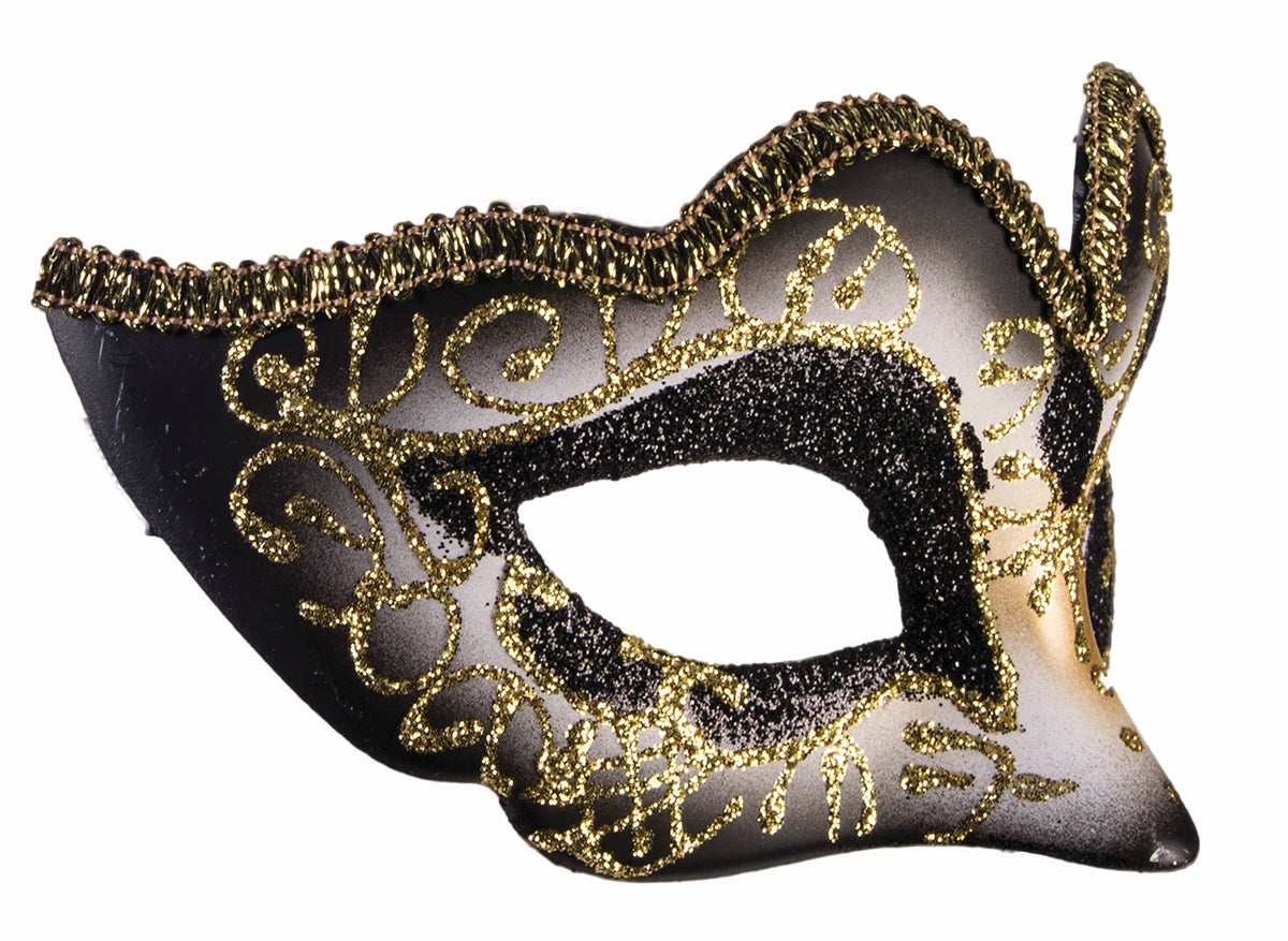 Rubies Costumes COSTUMES: ACCESSORIES GOLD TRIMMED EYE MASK W/RIBBON
