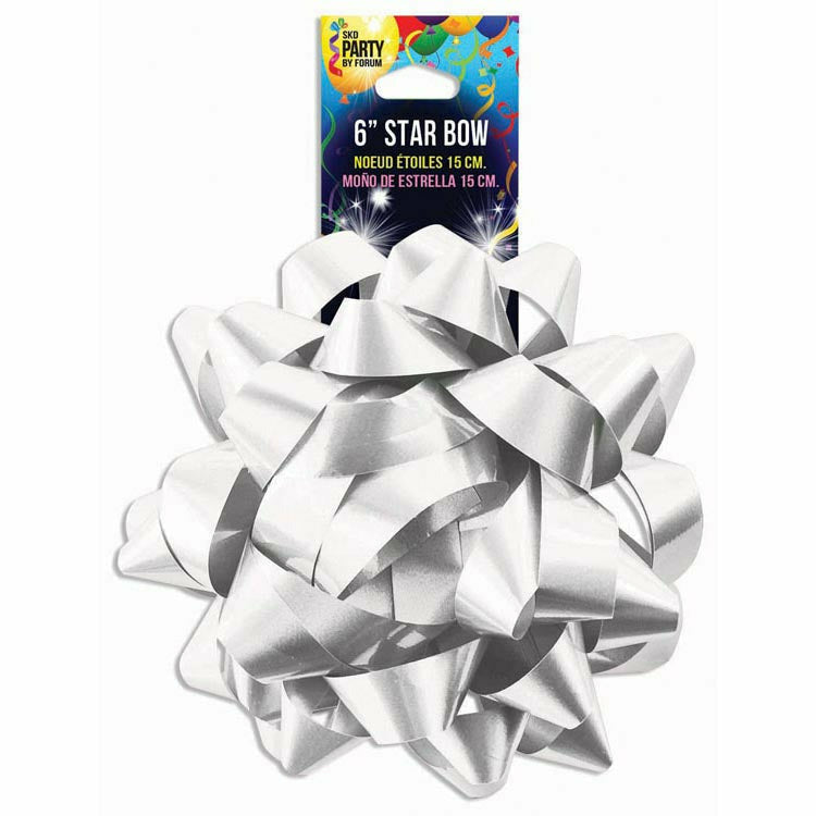 Rubies DECORATIONS 6″ Star Bow – Lacquer White