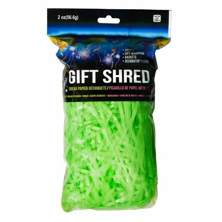 Rubies GIFT WRAP Paper Shred – Neon Green