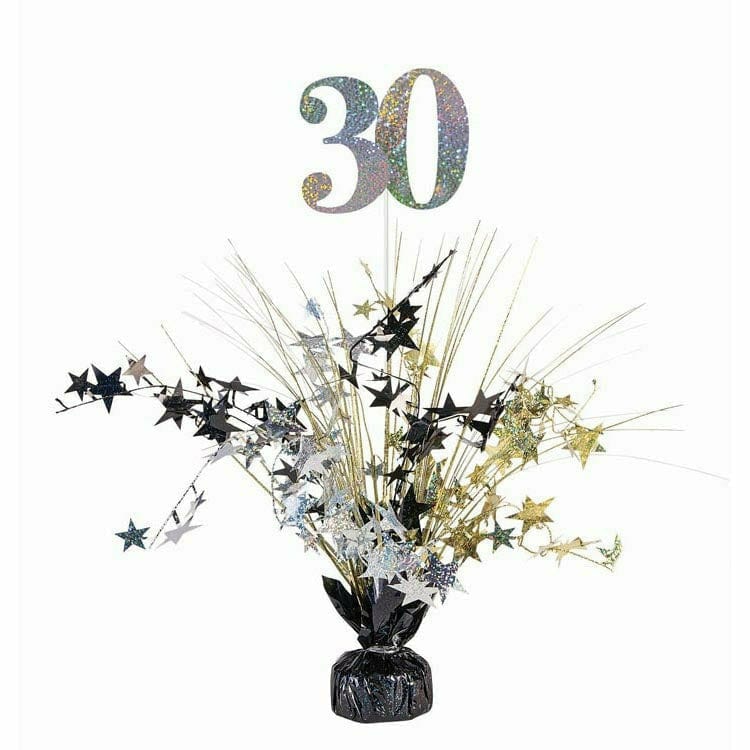 Rubies Special Occasion Centerpiece - Black, Gold, Silver Holographic