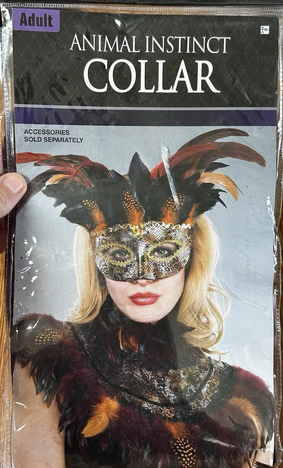 Voodoo Witch Dr. Collar Snake Skin w Feathers Necklace Adult