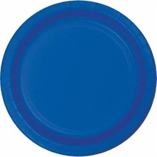 Cobalt Blue 9" Paper Plates 24 Per Pack Blue Tableware Decorations Supplies