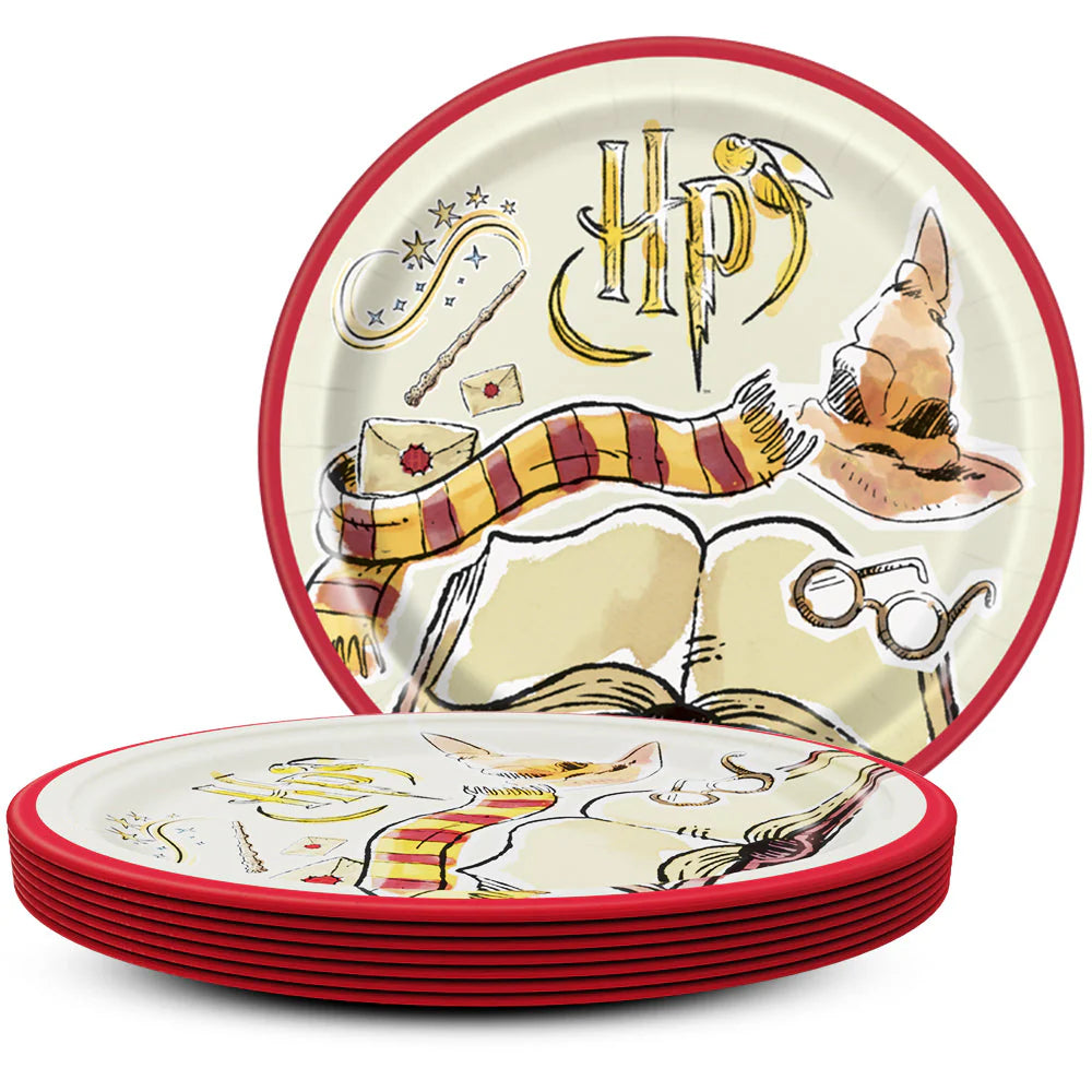 9 inch HARRY POTTER ROUND DINNER PLATES (8 PK)