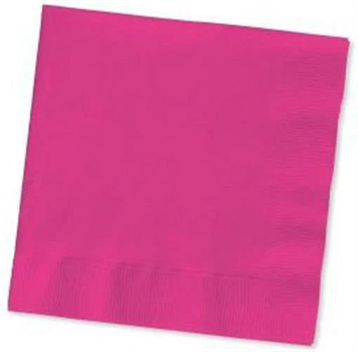 Hot Magenta Beverage Paper Napkins 50 Per Pack Tableware Decorations Supplies