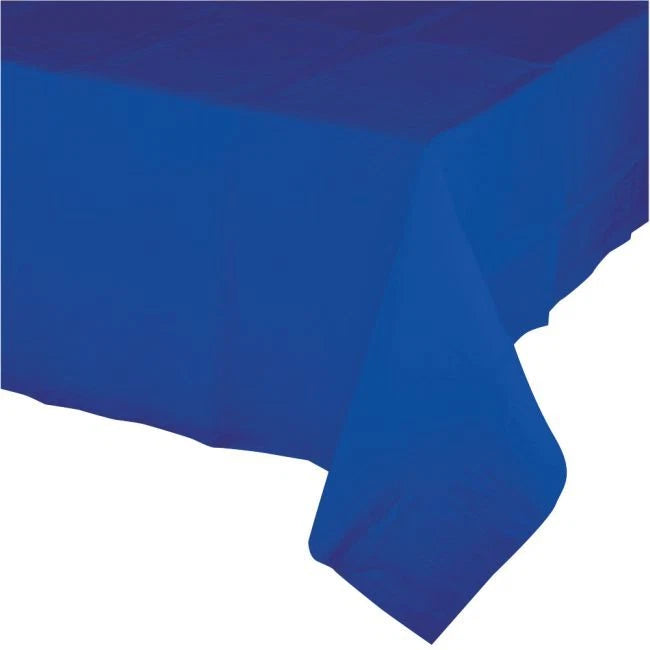 Cobalt Blue 2/Ply Paper-Poly Banquet Tablecloth 54" x 108" Blue Party Decoration
