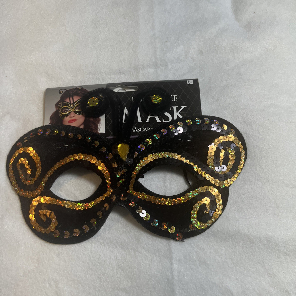 Sequin Bumblebee Masquerade Mardi Gras Mask Adult