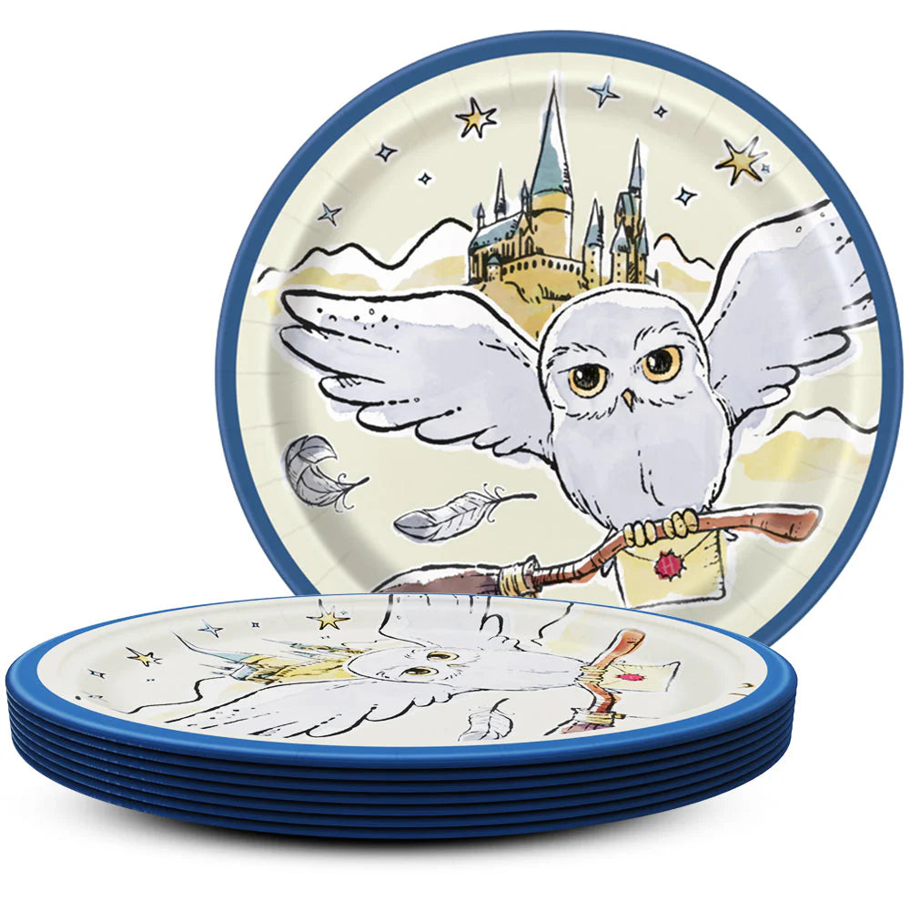 7 inch HARRY POTTER ROUND DESSERT PLATES (8 PK)